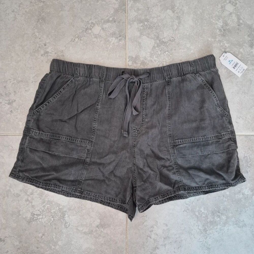Womens Black Soft Denim Shorts